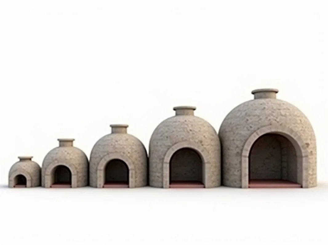 Calabria Pietra P120 complete collection of stone pizza ovens of varying sizes